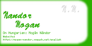 nandor mogan business card