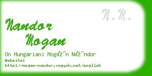 nandor mogan business card